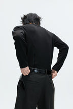 Ribbed Cotton Leather Patch Tee