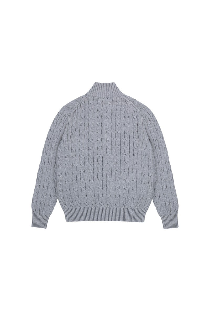 Cable Knit Zip Cardigan