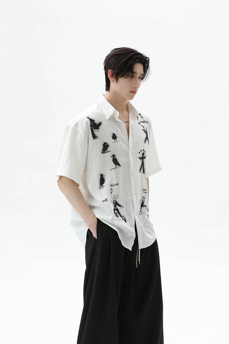 Tencel Phantom Print Short Sleeve Shirt