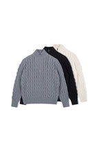 Cable Knit Half Zip Sweater