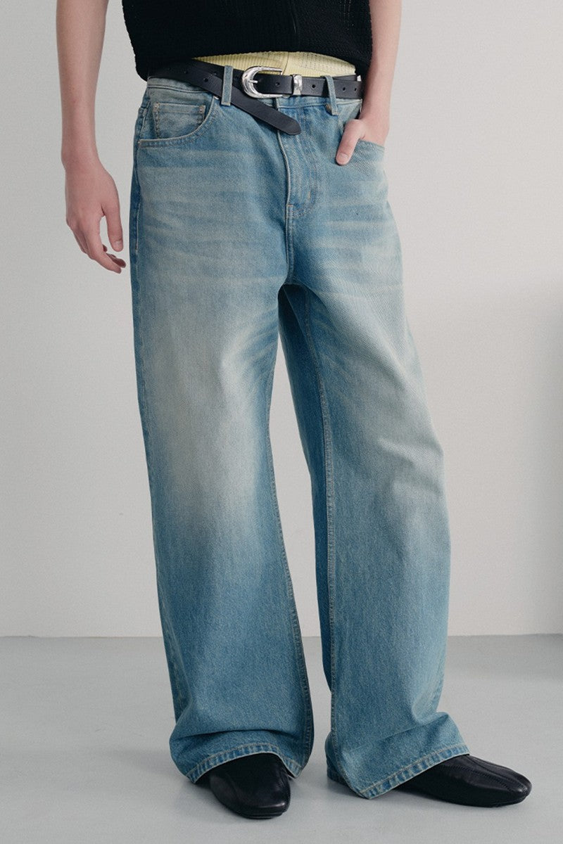 Vintage Washed Straight Jeans