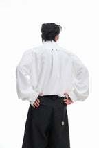 Scarf Neck Silk Shirt