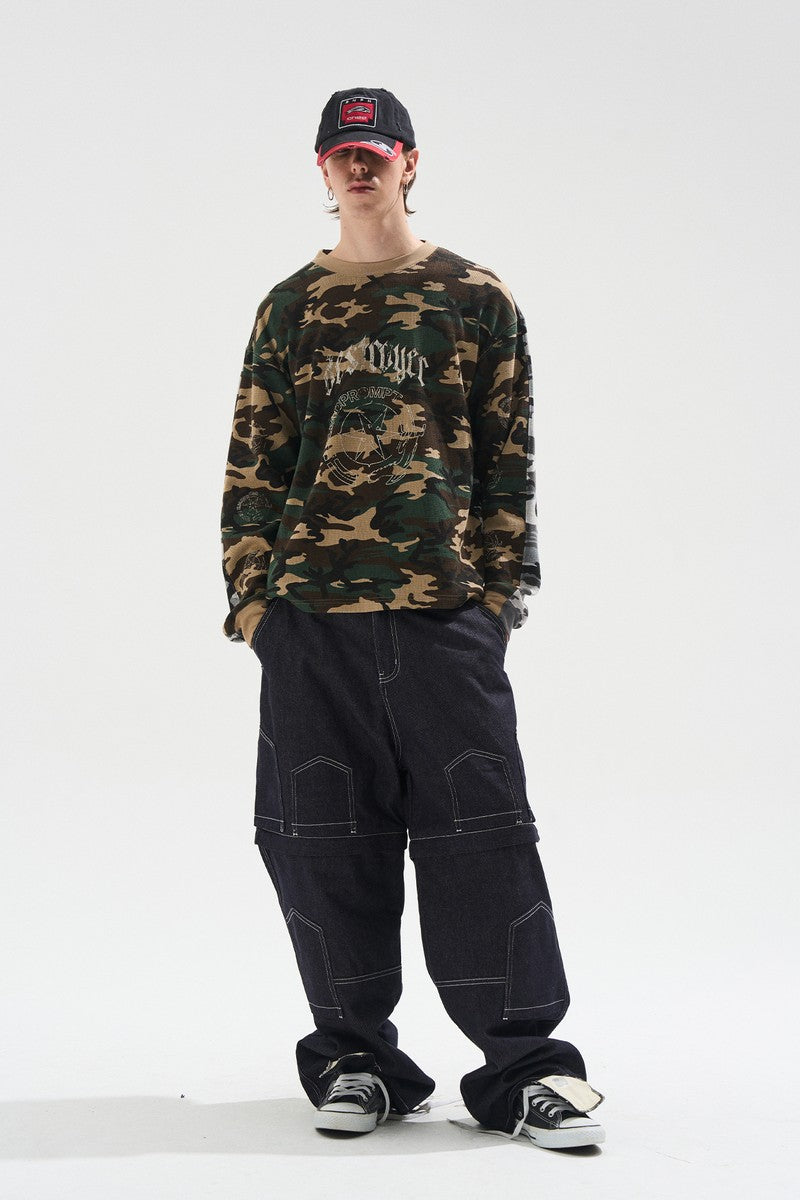 Yin Yang Camo Print Long Sleeve Tee