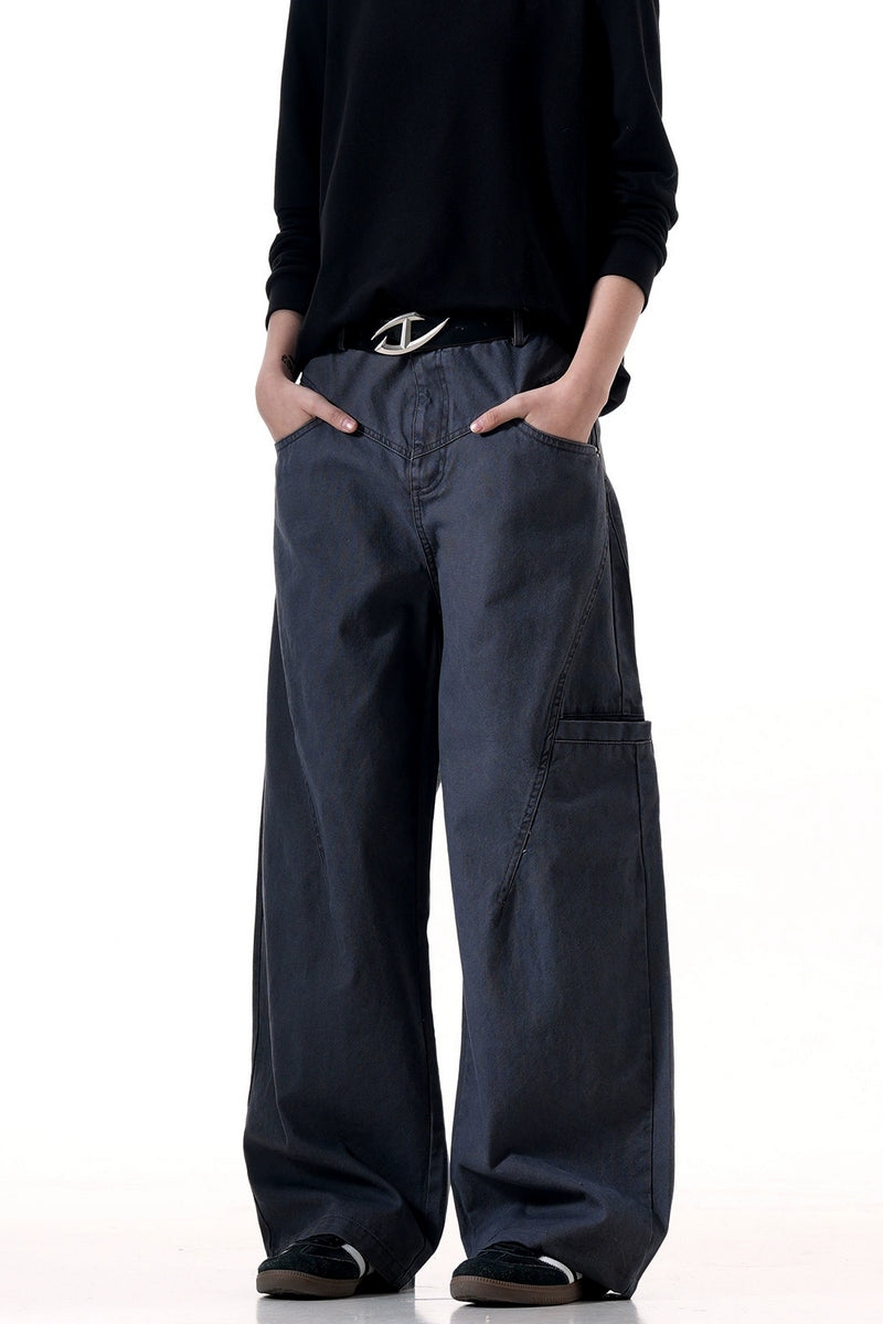 Distressed Gray Relaxed Cargo Pants