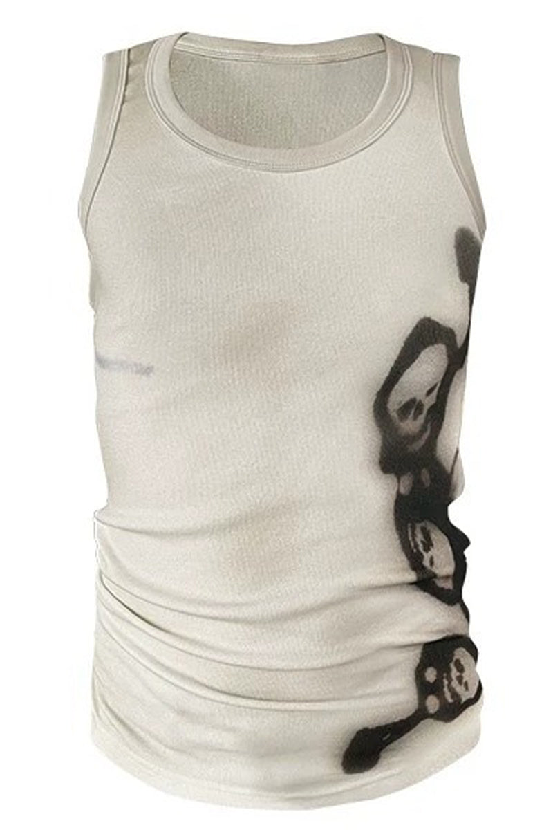 Skull Spray Graphic Fitted Tencel Tank