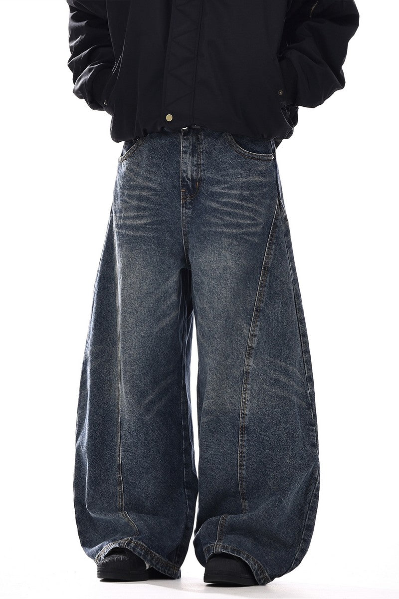 Vintage Washed Blade Wide Jeans