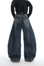 Raw Denim Pearl Wide-Leg Jeans