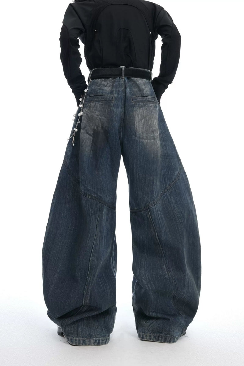 Raw Denim Pearl Wide-Leg Jeans