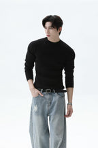 Ribbed Slim Fit Knit Tee