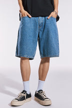 Washed Denim Shorts