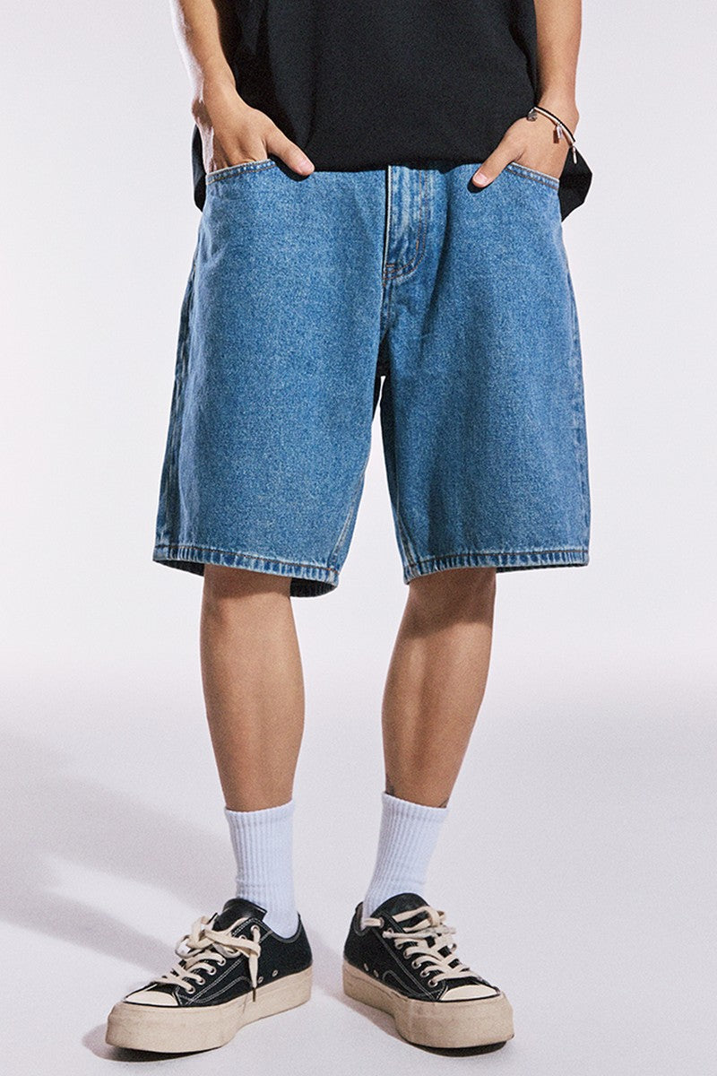 Washed Denim Shorts