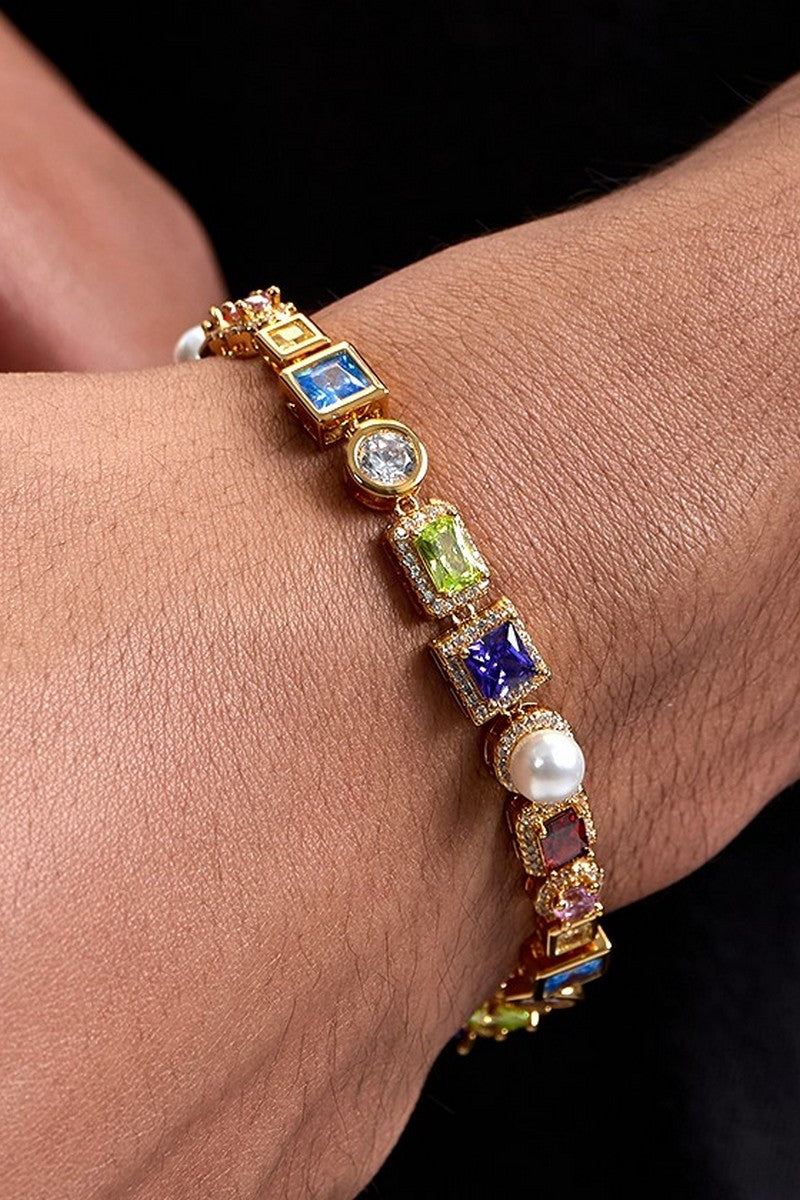 Zircon Pearl Bead Bracelet
