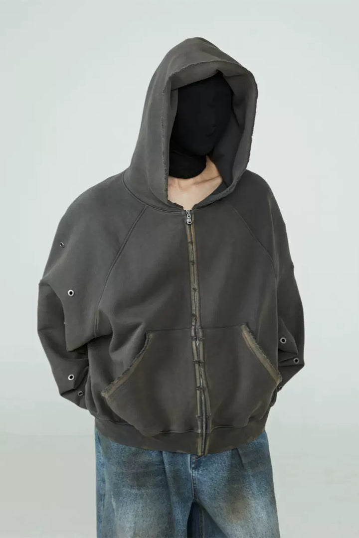 Heavy-Duty Distressed Hoodie