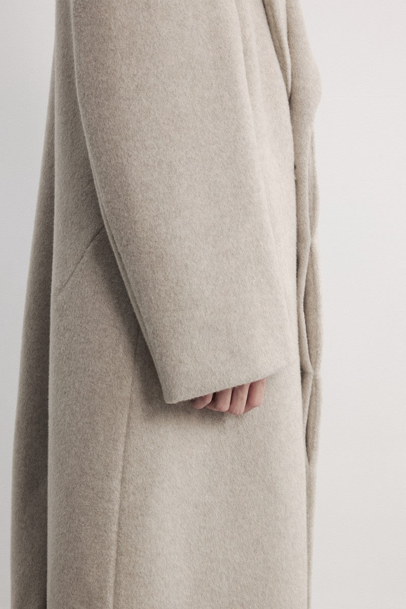 Wool Peaked Lapel Tailored Coat