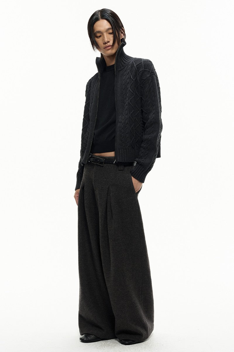 Jacquard Diamond Knit Turtleneck