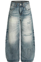 Destroyed Washed Wide Jeans