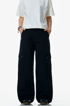 High-Street Washed Black Cargo Pants