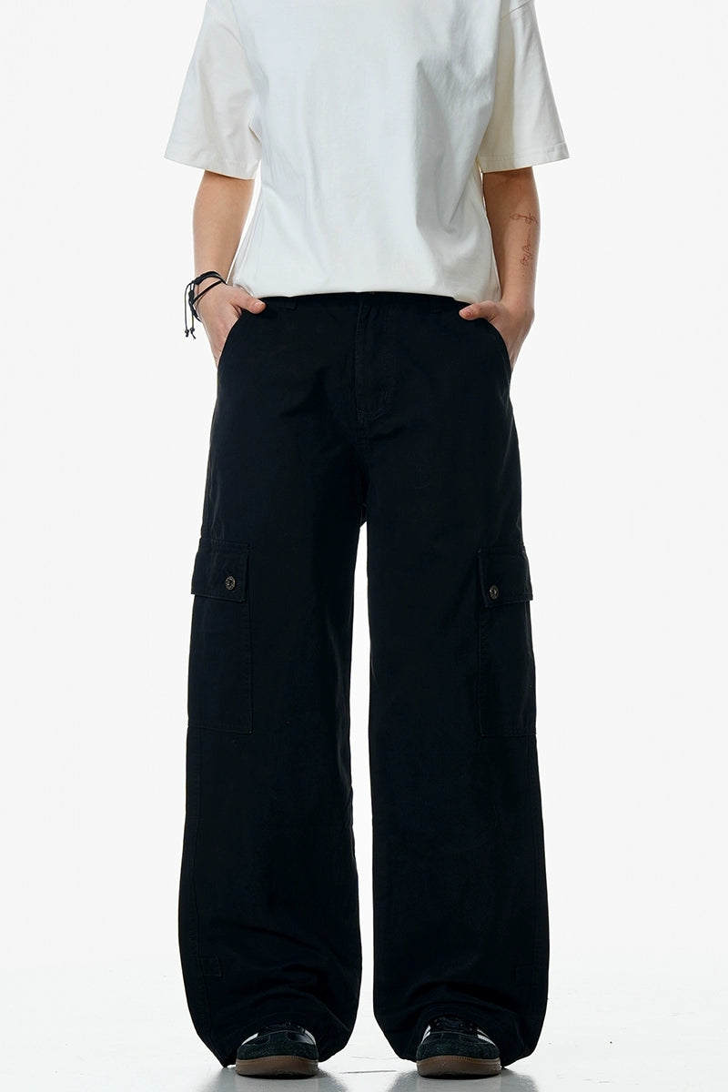 High-Street Washed Black Cargo Pants
