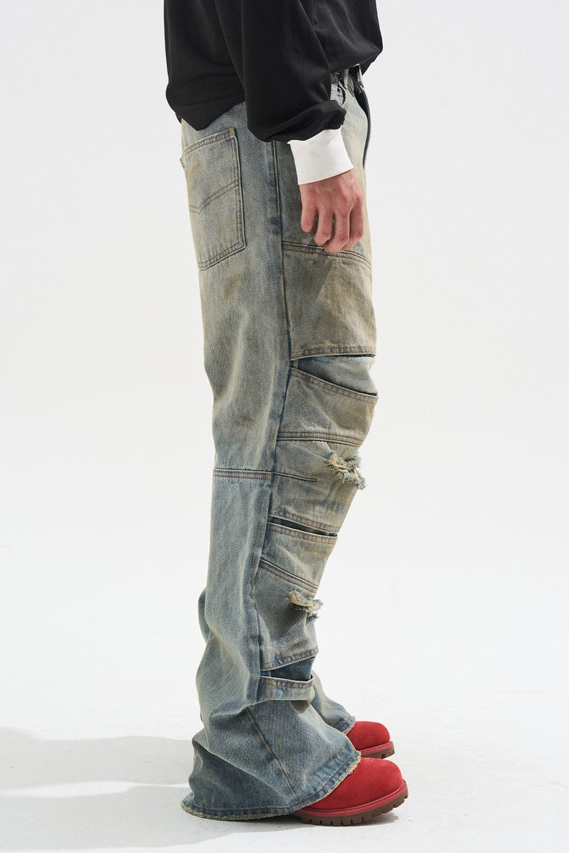 Layered Distressed Jeans