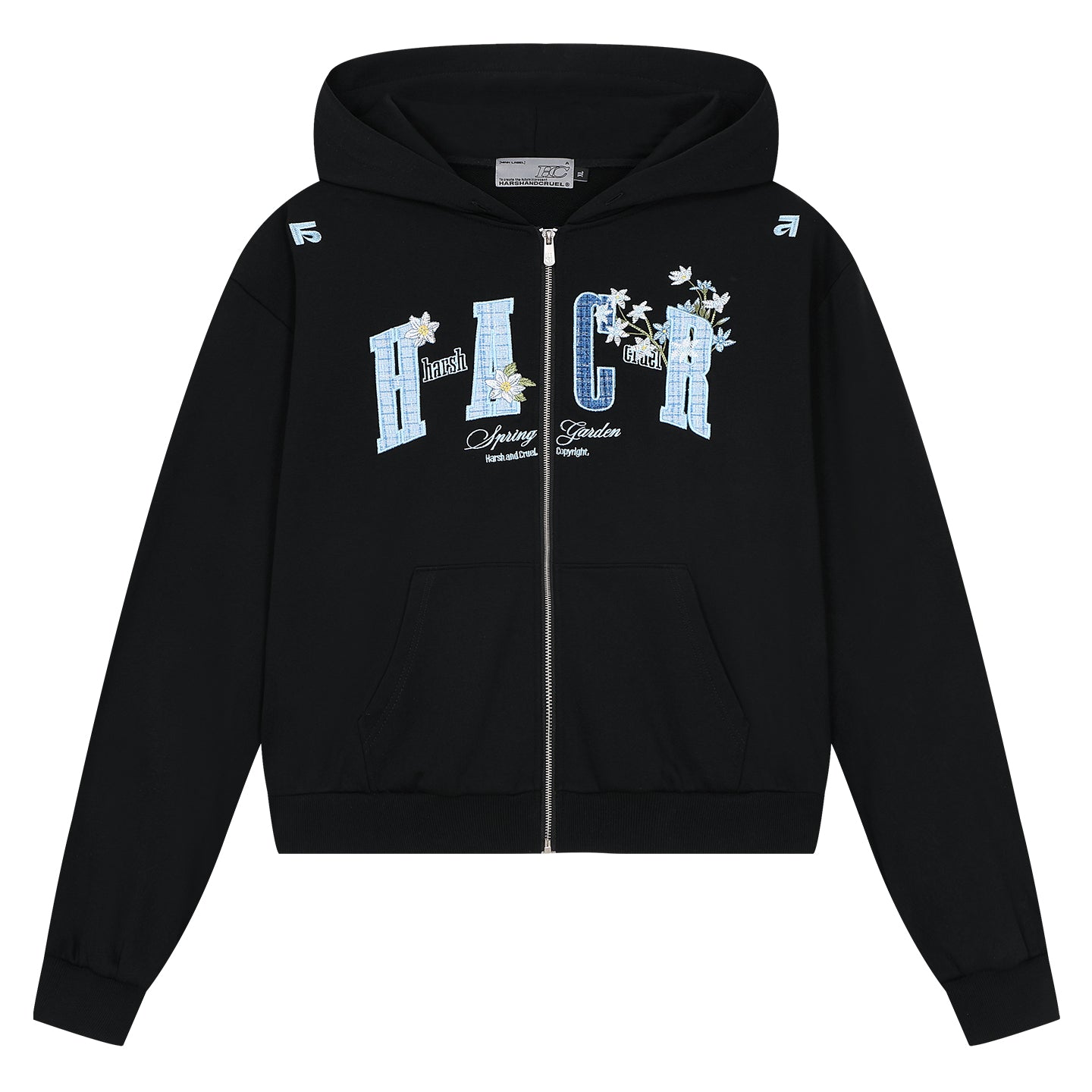 Flower Patchwork Zip Hoodie