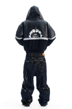 Reflective Leather Panel Jacket