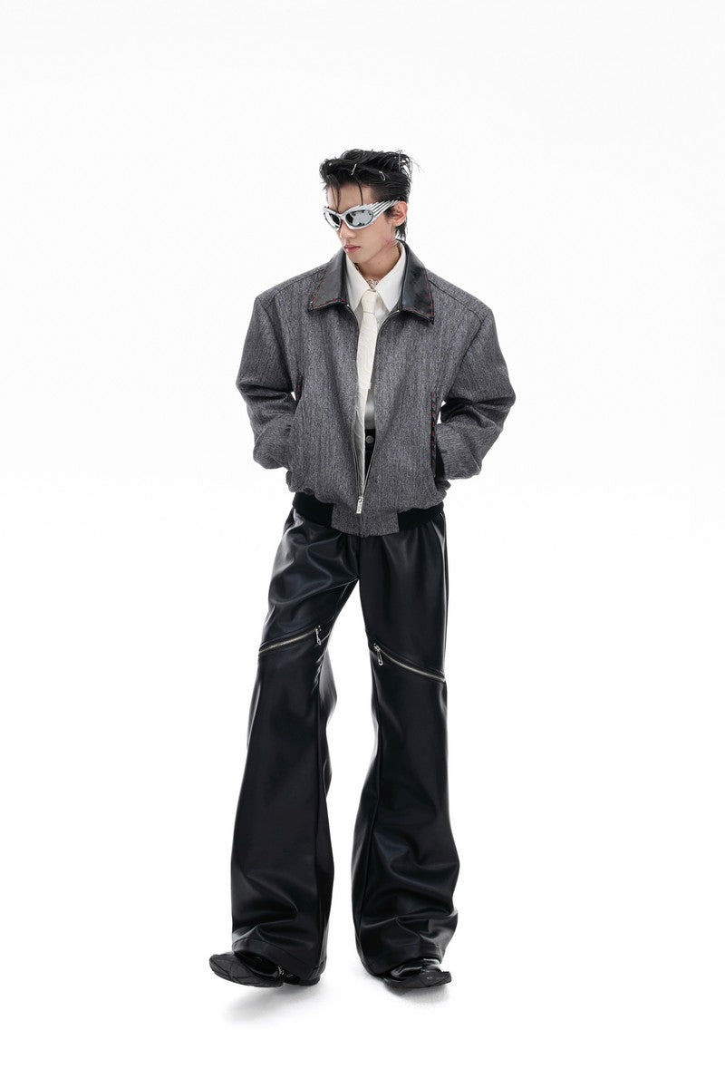 Matte Leather Zip Pants