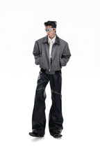 Matte Leather Zip Pants