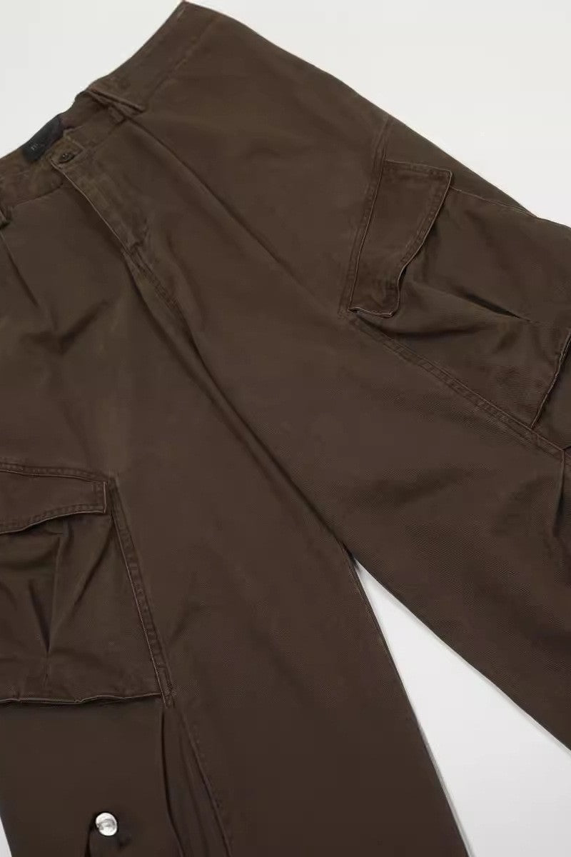 Multi Pocket Wide Cargo Pants