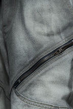 Vintage Cement Grey Zipper Jeans