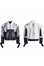 Painted Distressed Leather Patch Denim Jacket