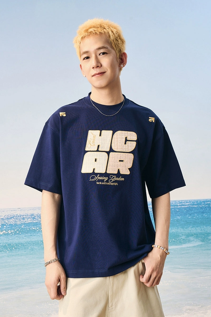 Woven Patchwork Retro T-Shirt