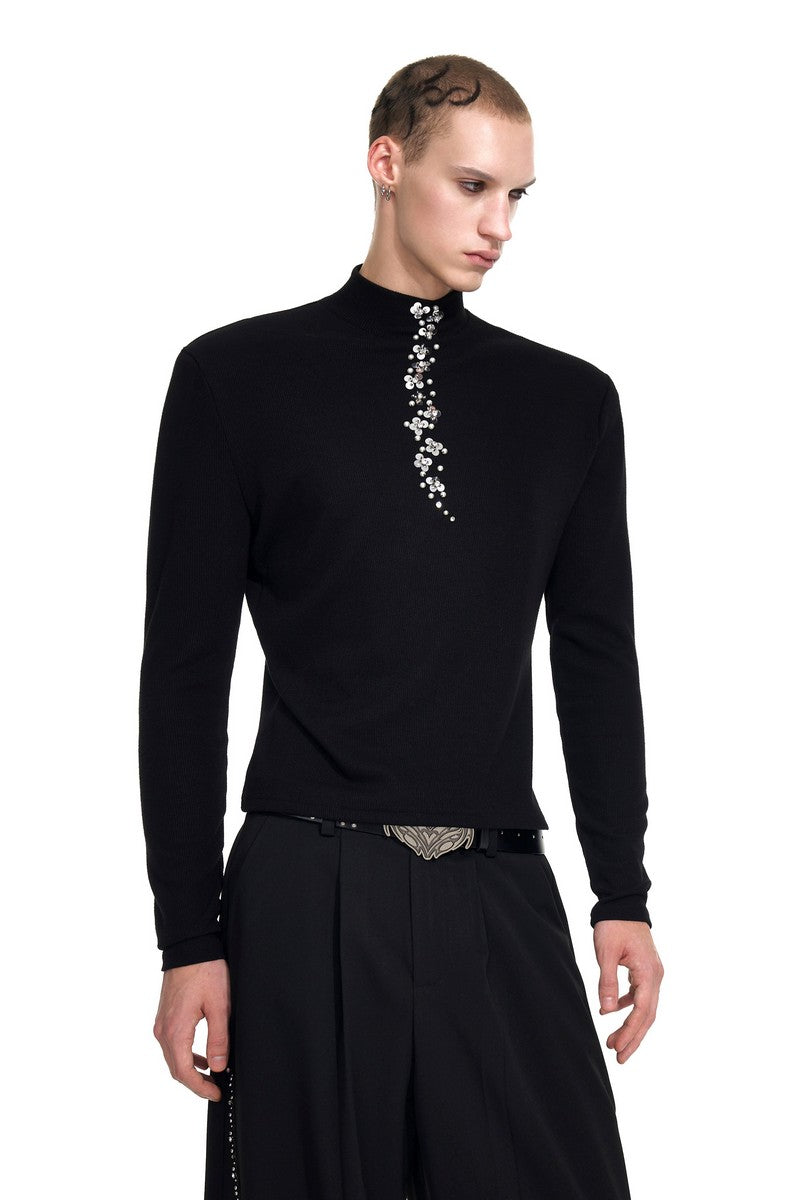 Mock Neck Fitted Tee