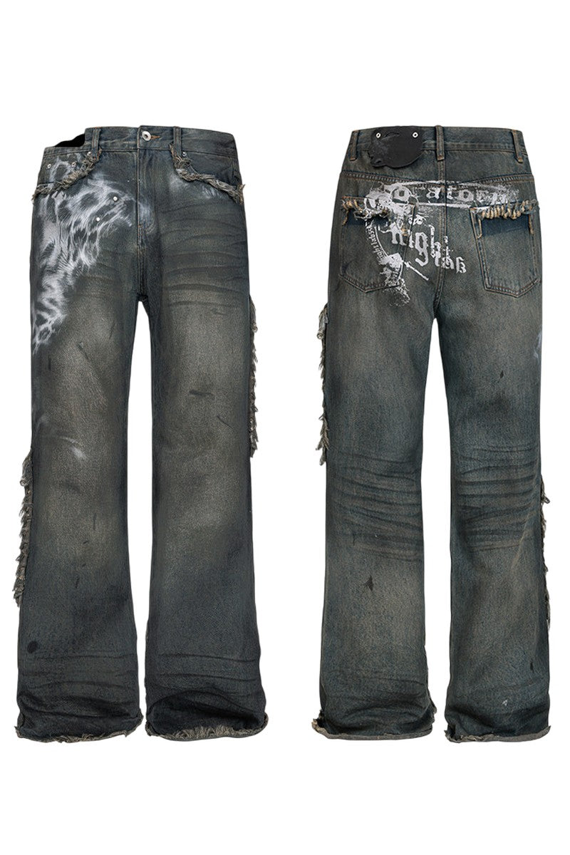 Leopard Stud Slim Jeans