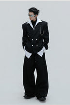 Striped Cinched Waist Trousers