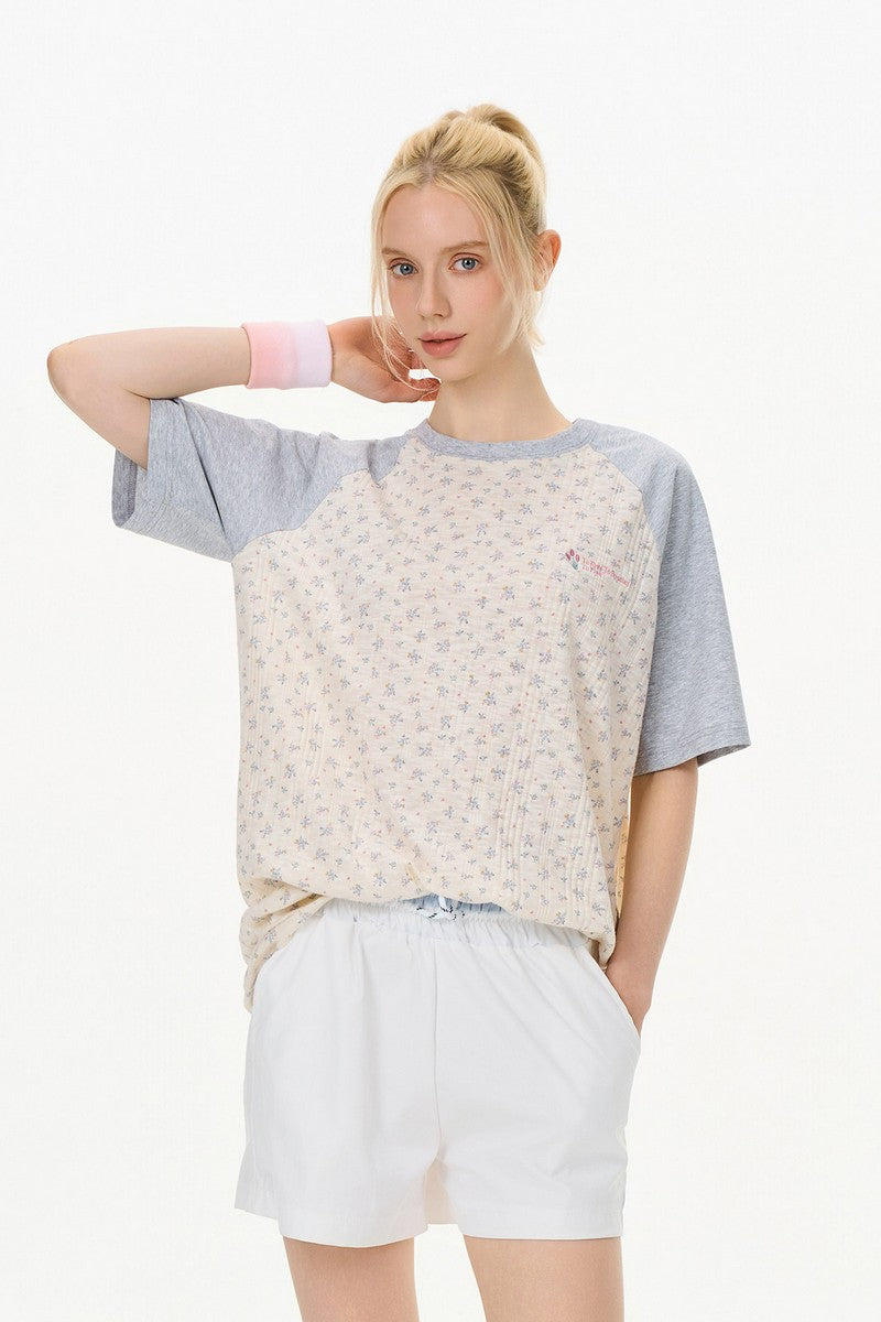 Floral Draped Raglan Tee