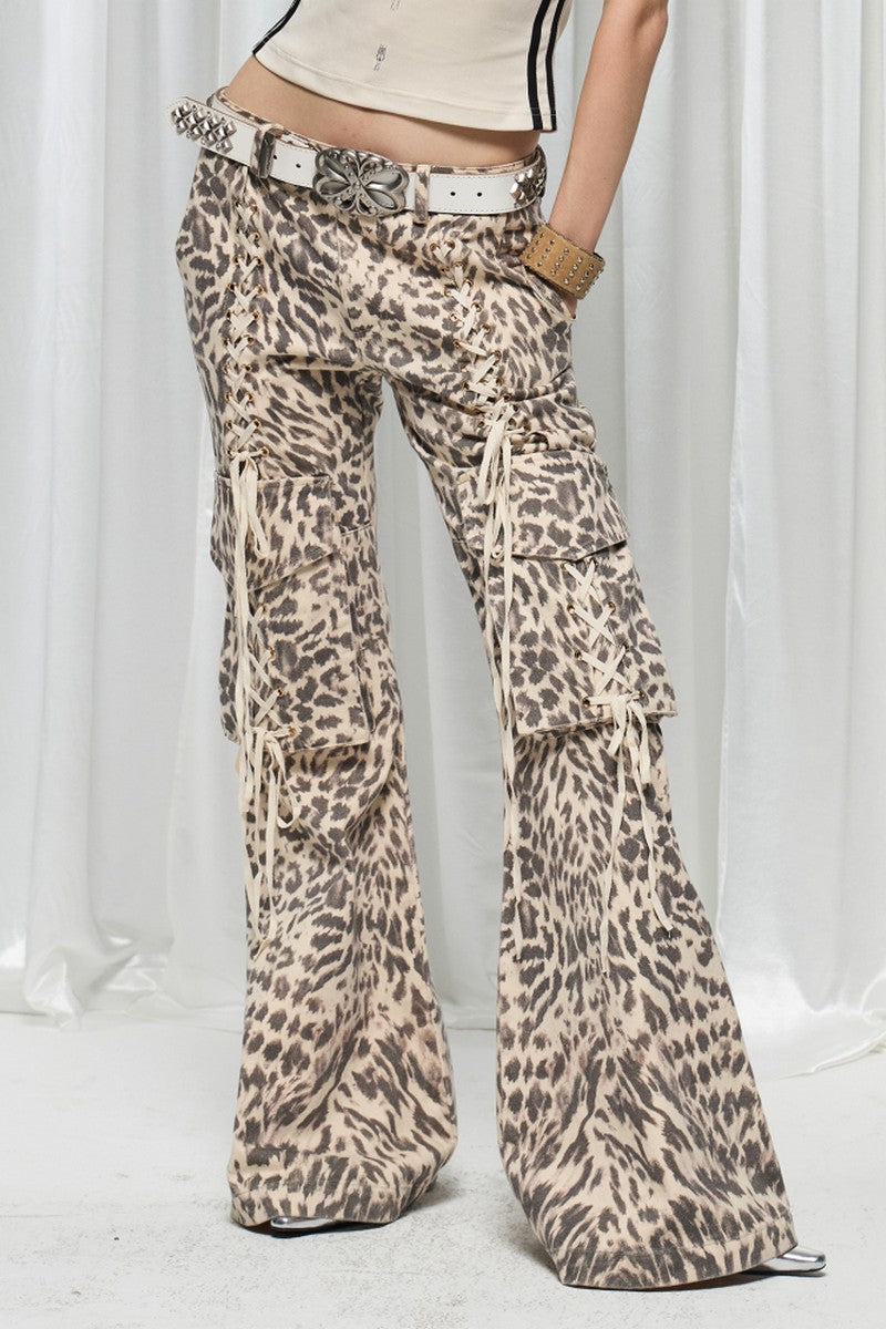 Leopard Pocket Cargo Pants