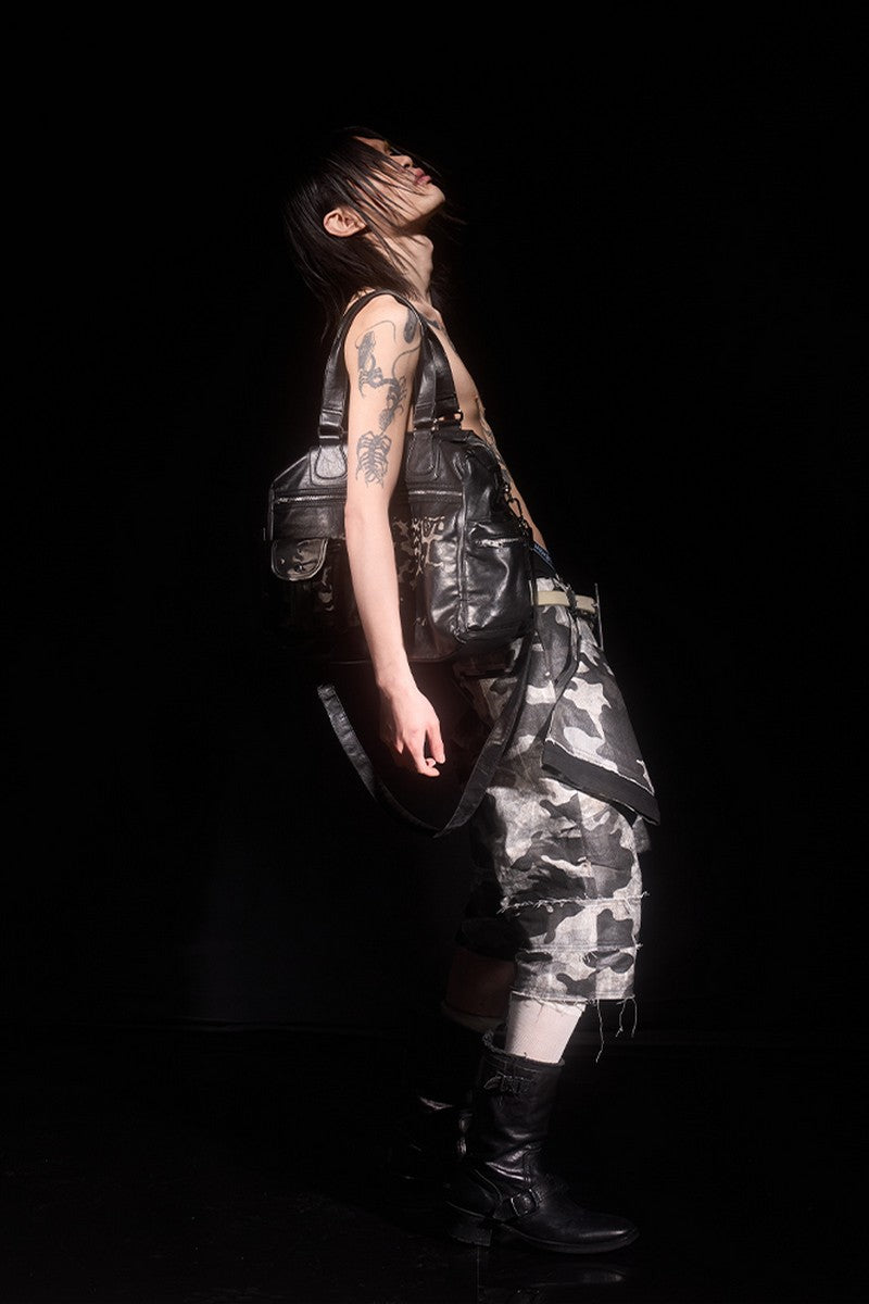 Camo Waxed Zip Shorts