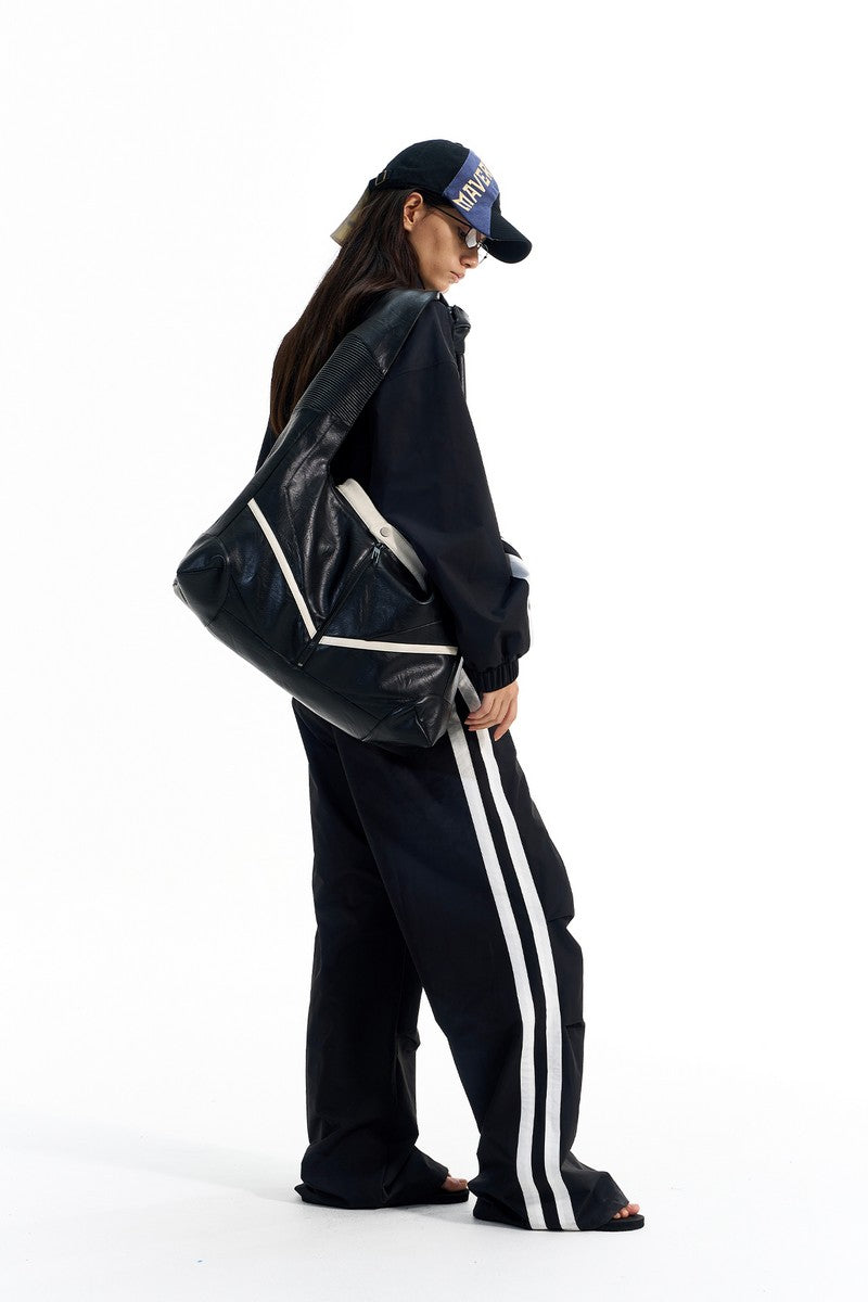 Vintage Pleated Stripe Track Pants