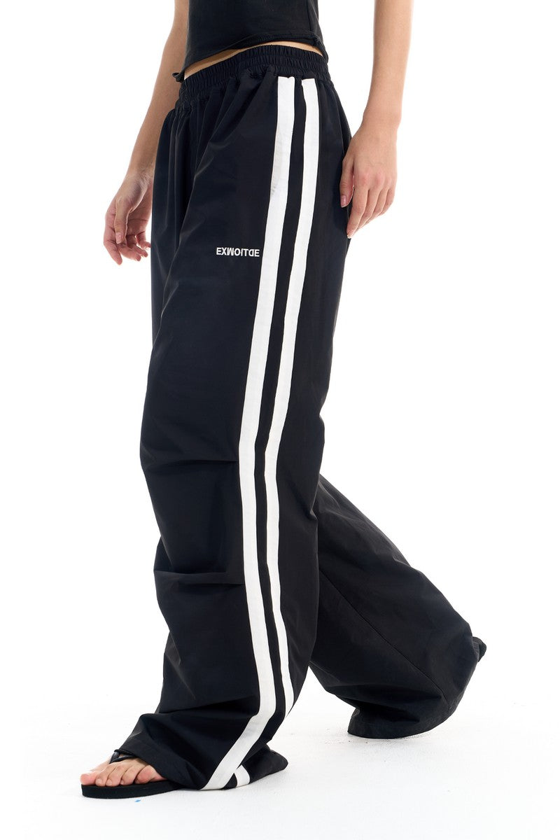 Vintage Pleated Stripe Track Pants