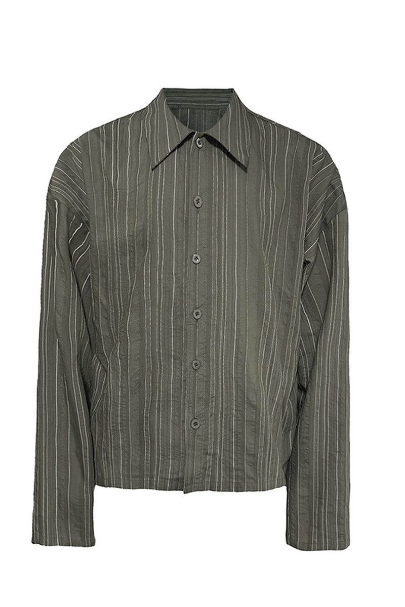 Textured Striped Overshirt