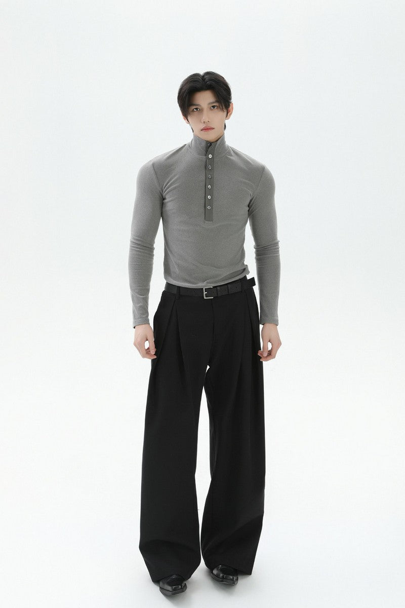 Thermal Fitted Henley Long Sleeve Tee