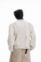 Pearl Knit Hollow Cardigan