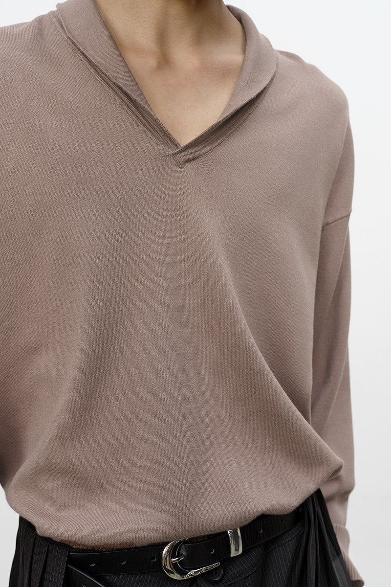 Seagull Collar Knit Sweater