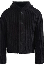 Ribbed Knit Hooded Sweater