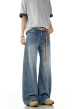 Bamboo Texture Wide Jeans