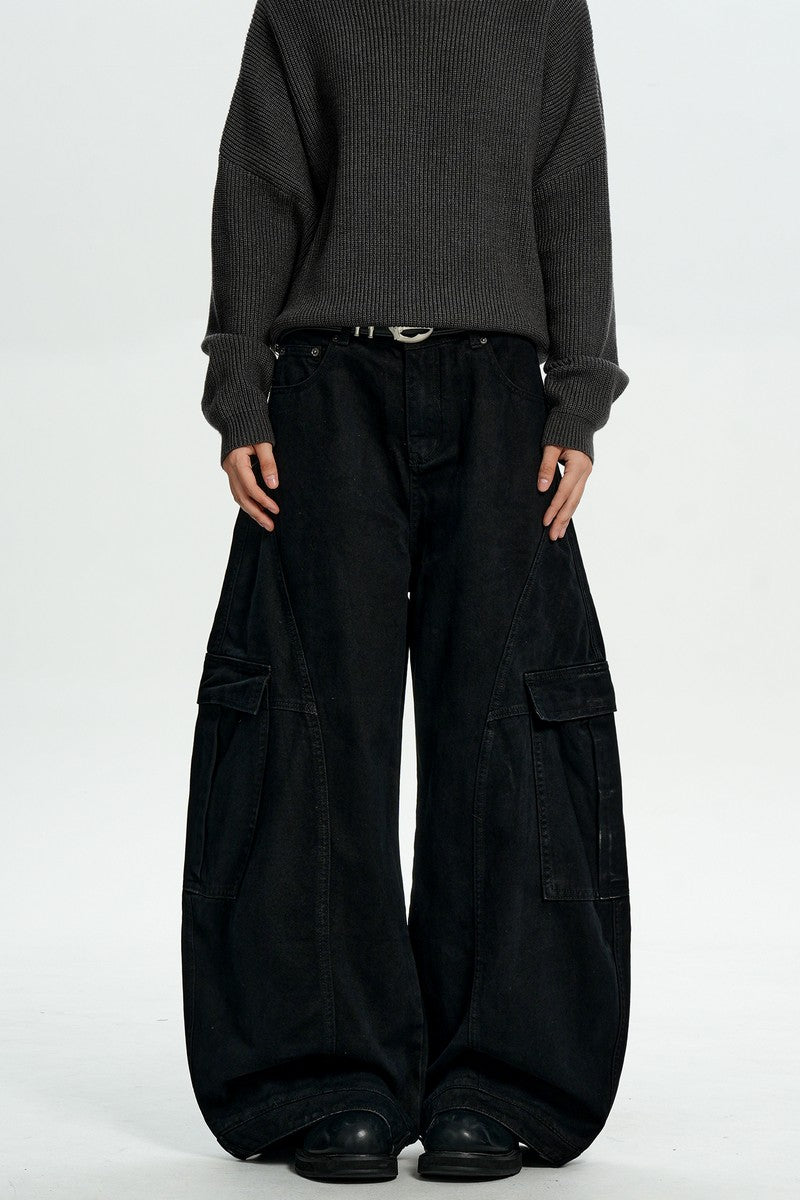 Brown Deconstructed Cargo Pants