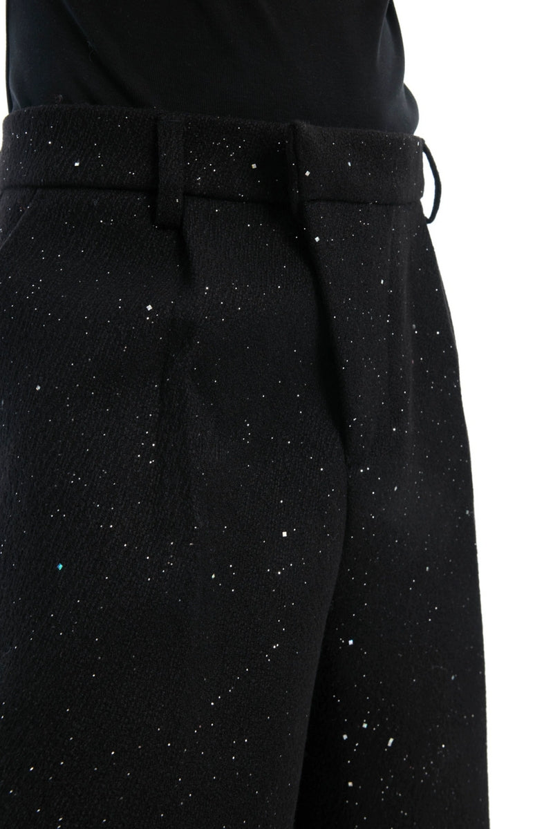 Sequin High-Waist Wide-Leg Trousers