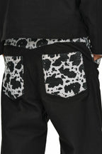 Animal Patchwork Wide Leg Pants