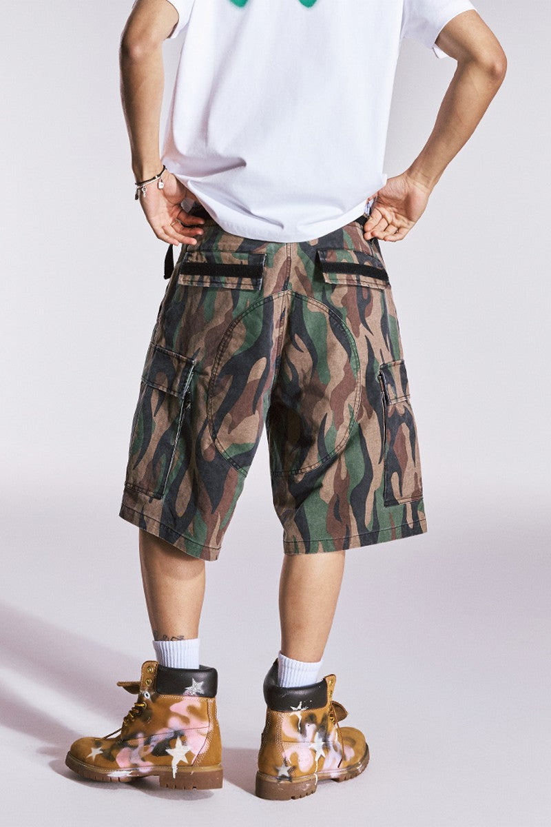 Flame Camo Cargo Shorts