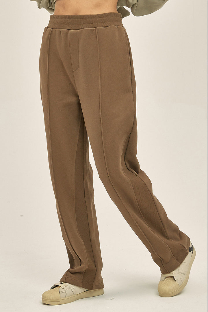 Velvet Drawstring Flared Trousers